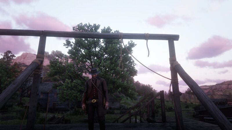 Man Standing under Gallows