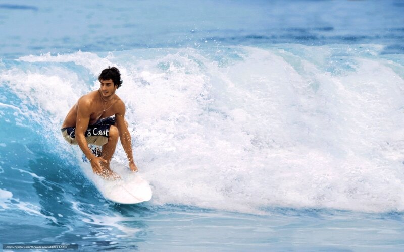 Man Surfing Wave — Blue, Active