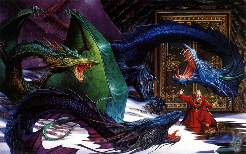 Man Surrounded by Dragons