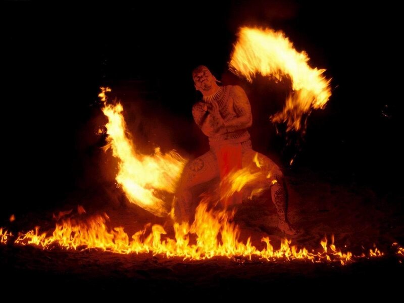 Man Surrounded by Fire