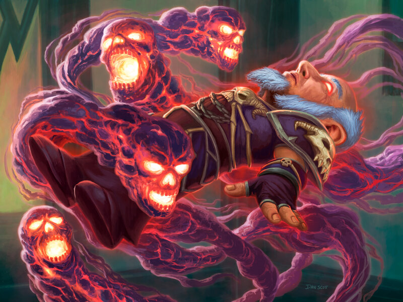 Man Surrounded by Skulls