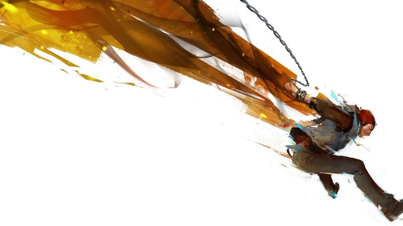 Man Swinging on Chain