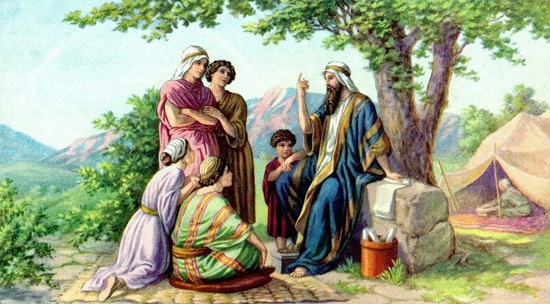 Man Teaching Disciples — Blue