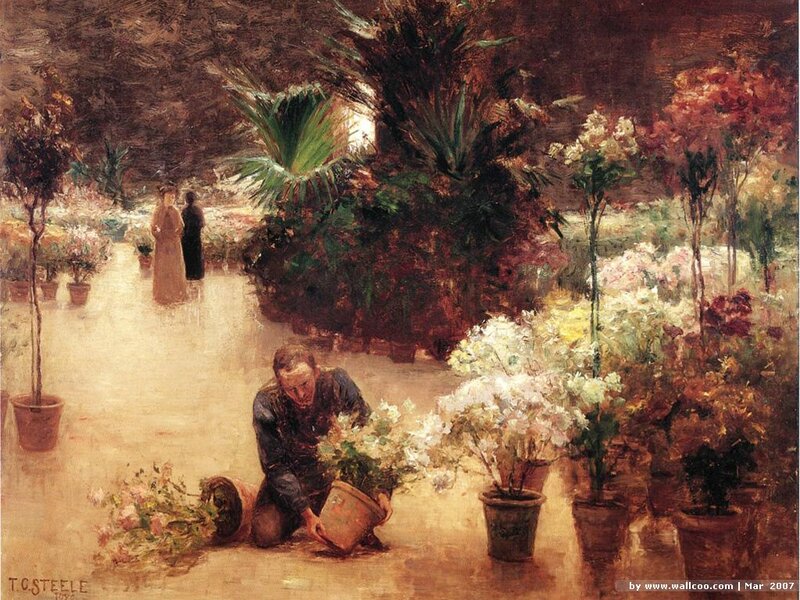 Man Tending Plants