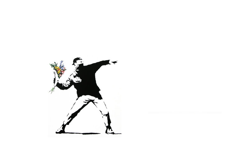 Man throwing flowers