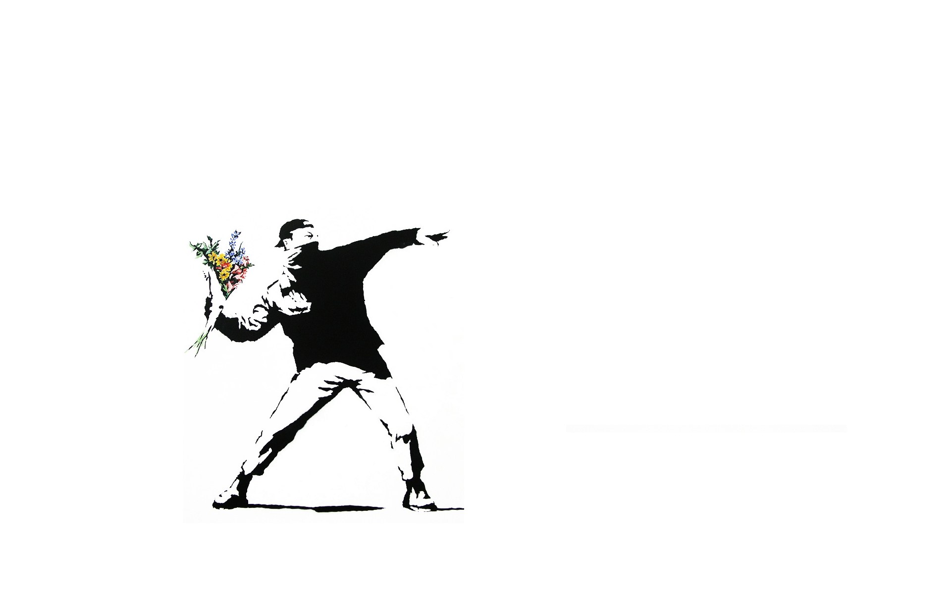 Man throwing flowers