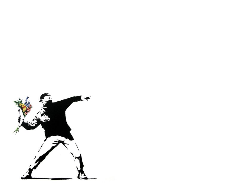Man Throwing Flowers — Black, Provocative