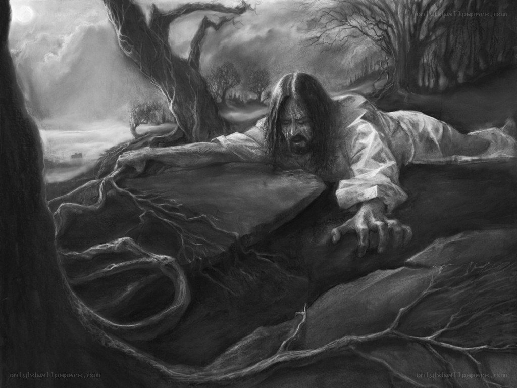 man trapped in roots