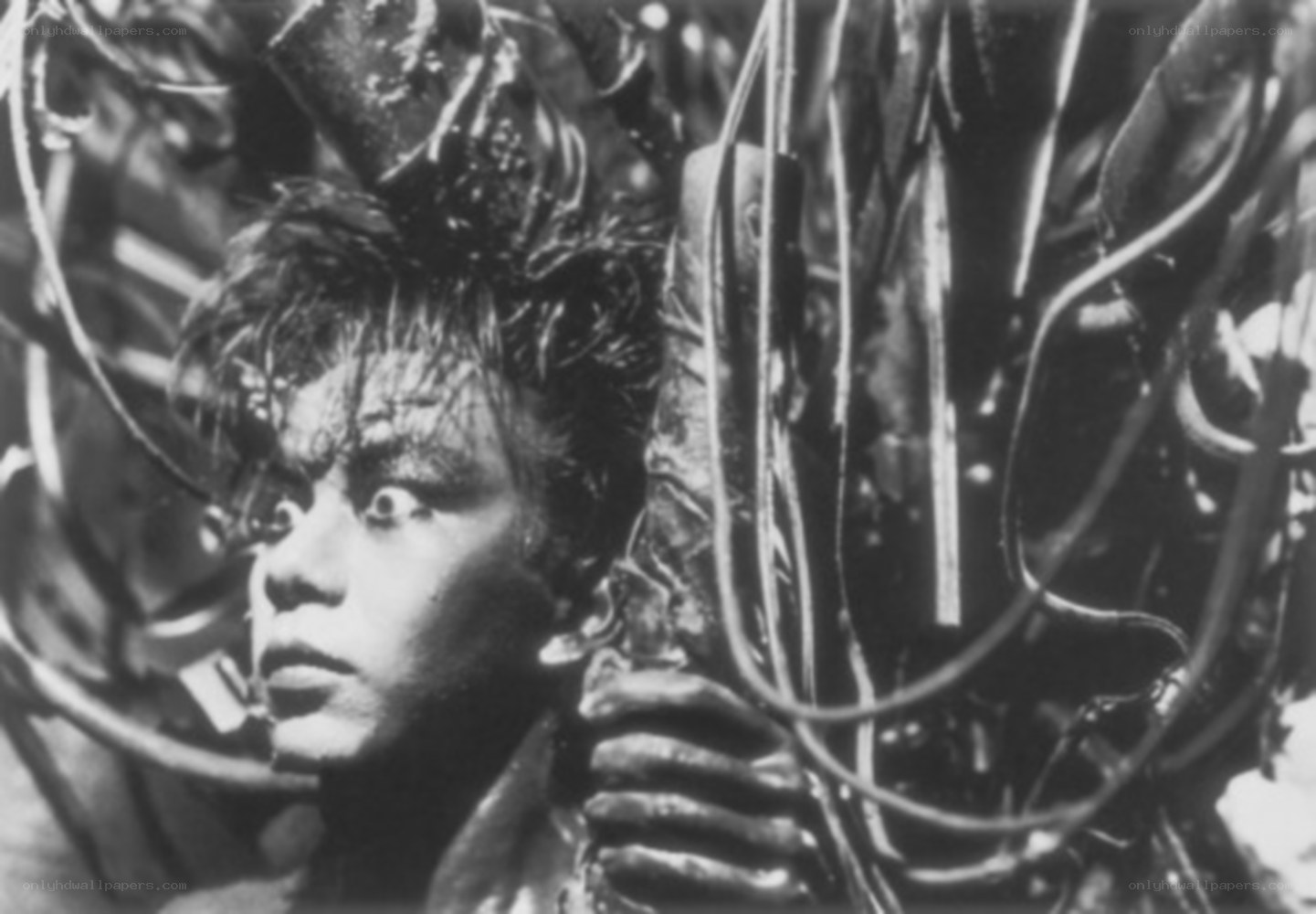 man trapped in wires