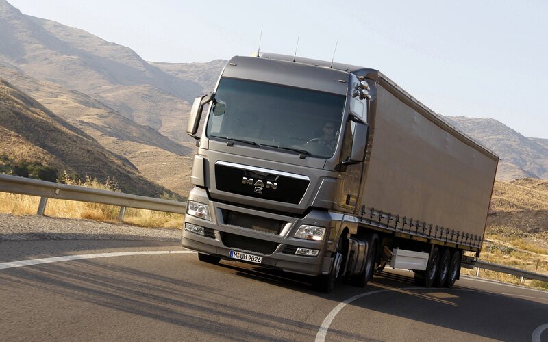 MAN truck on mountain road