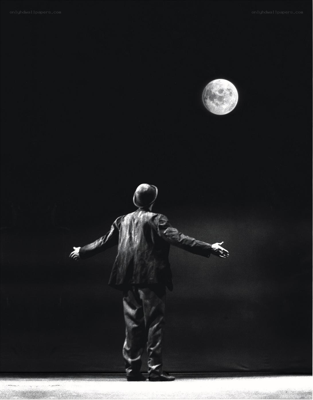 Man under the moon