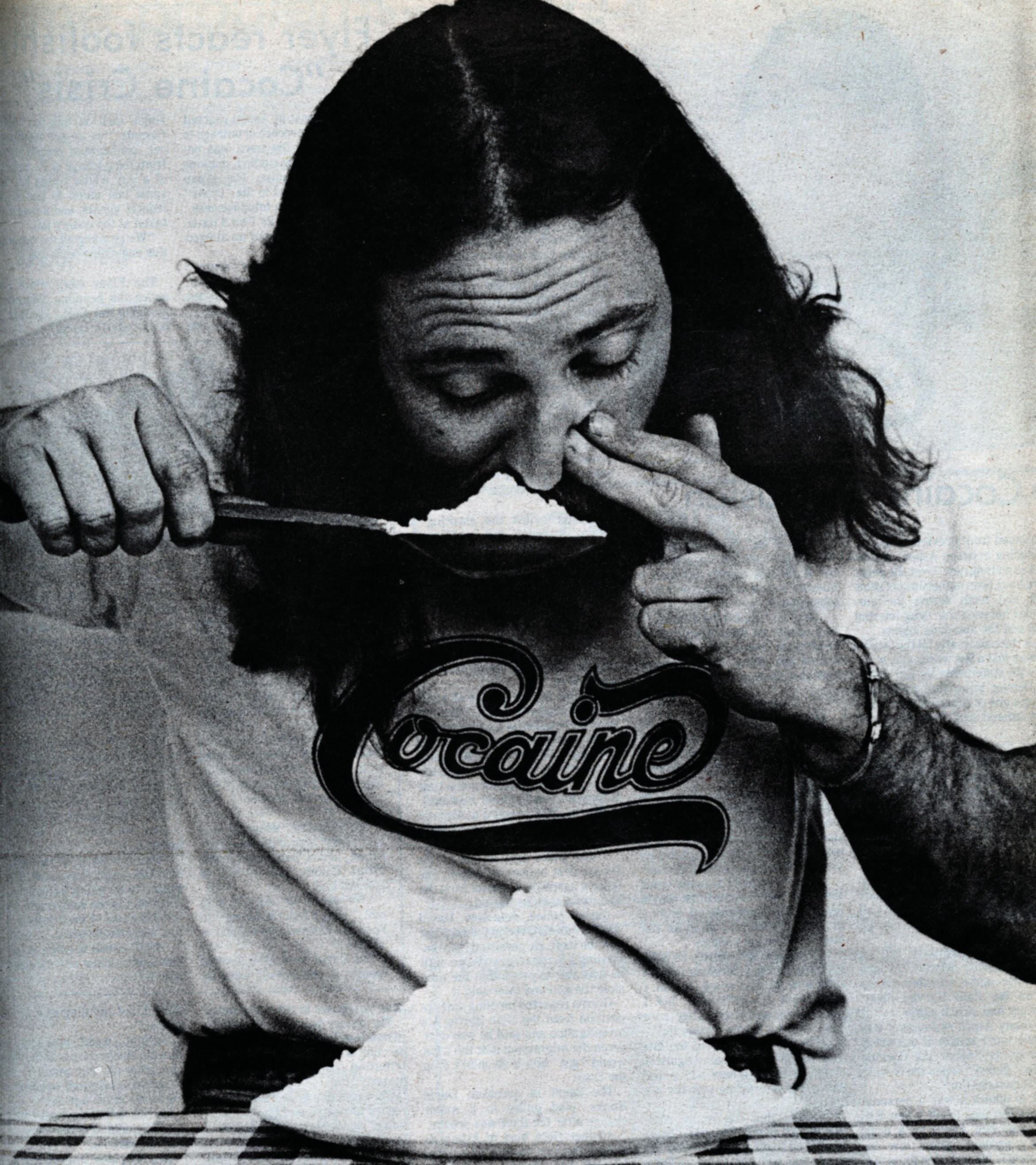 man using cocaine