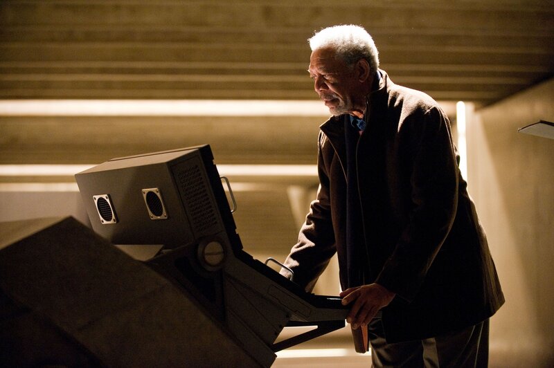 man using computer terminal
