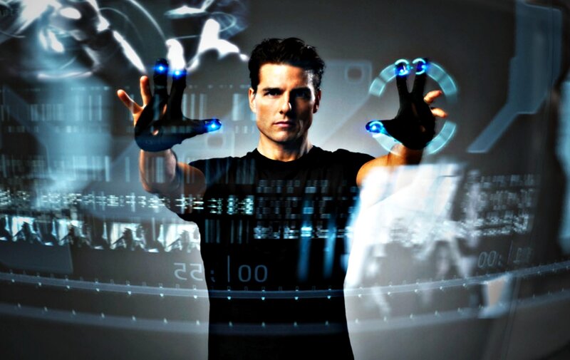 Man Using Holographic Interface