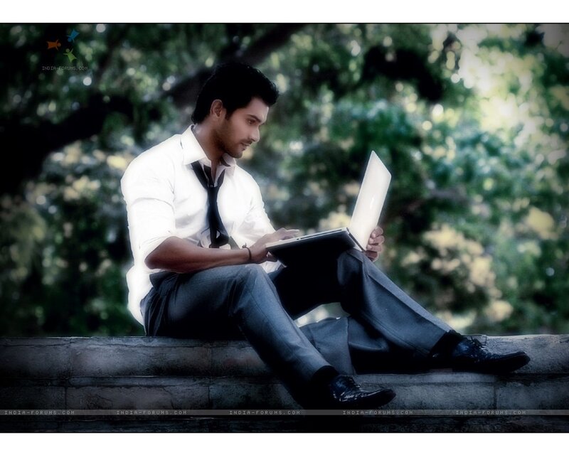 Man Using Laptop — White