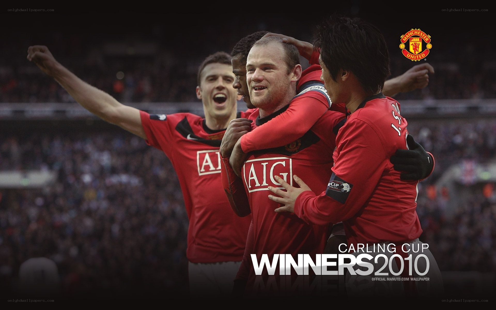 Man Utd celebrates Carling Cup win