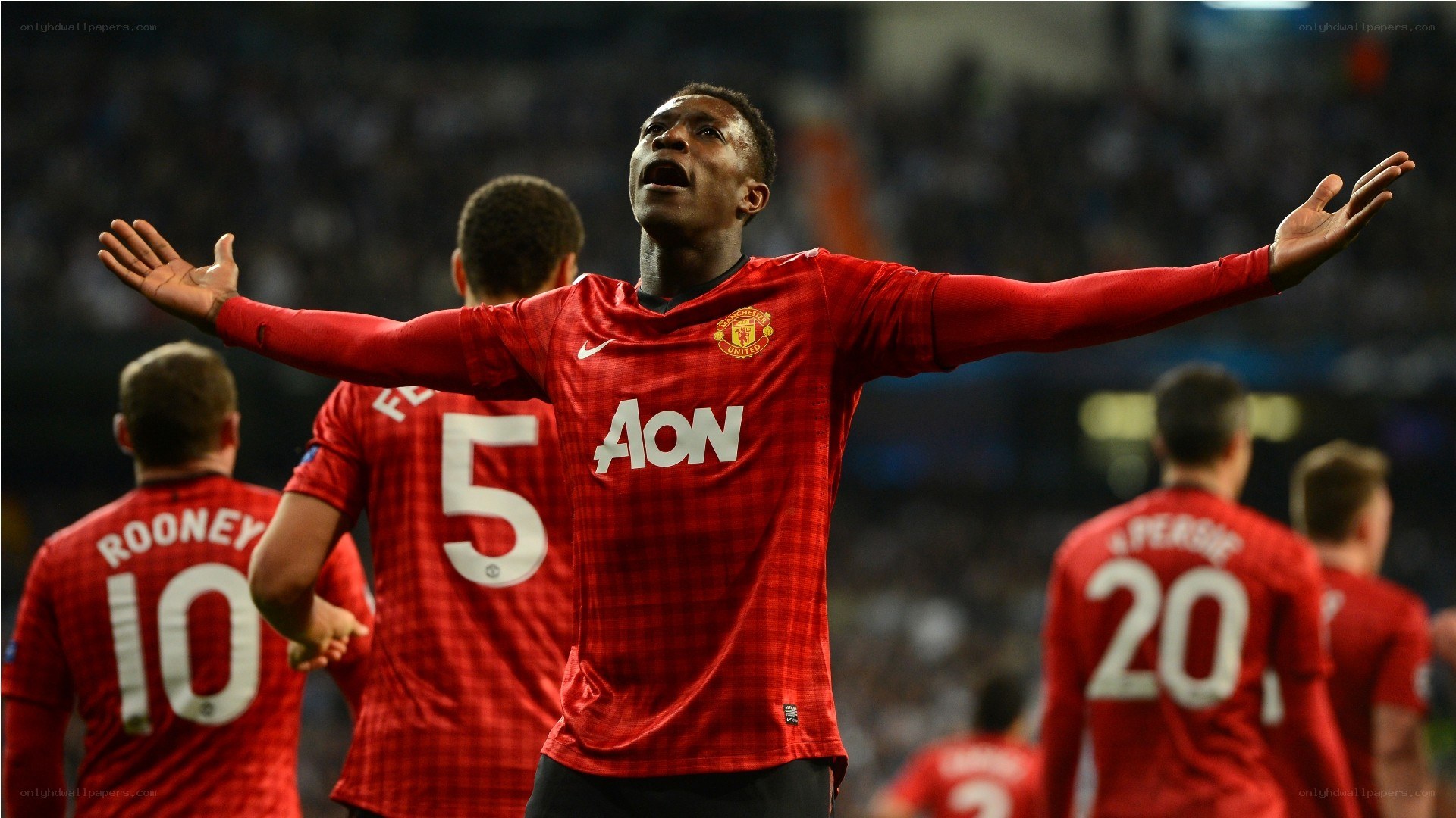 Man Utd player celebrates goal