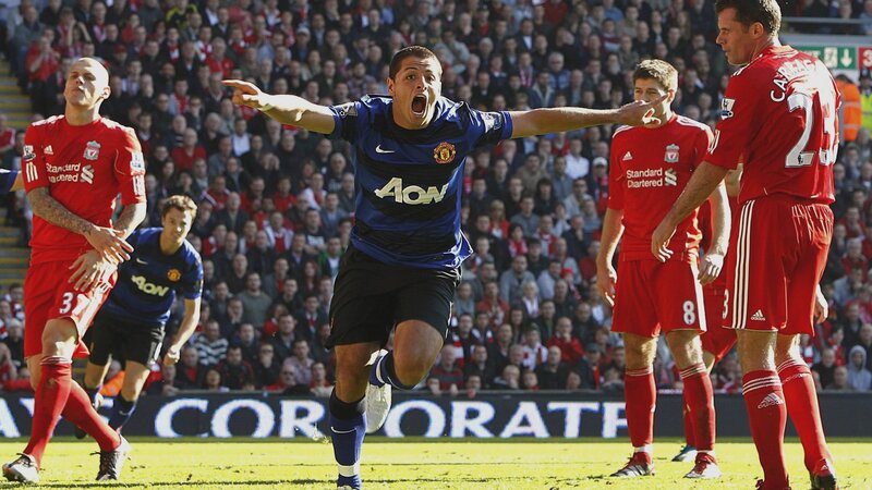 Man Utd player celebrates goal