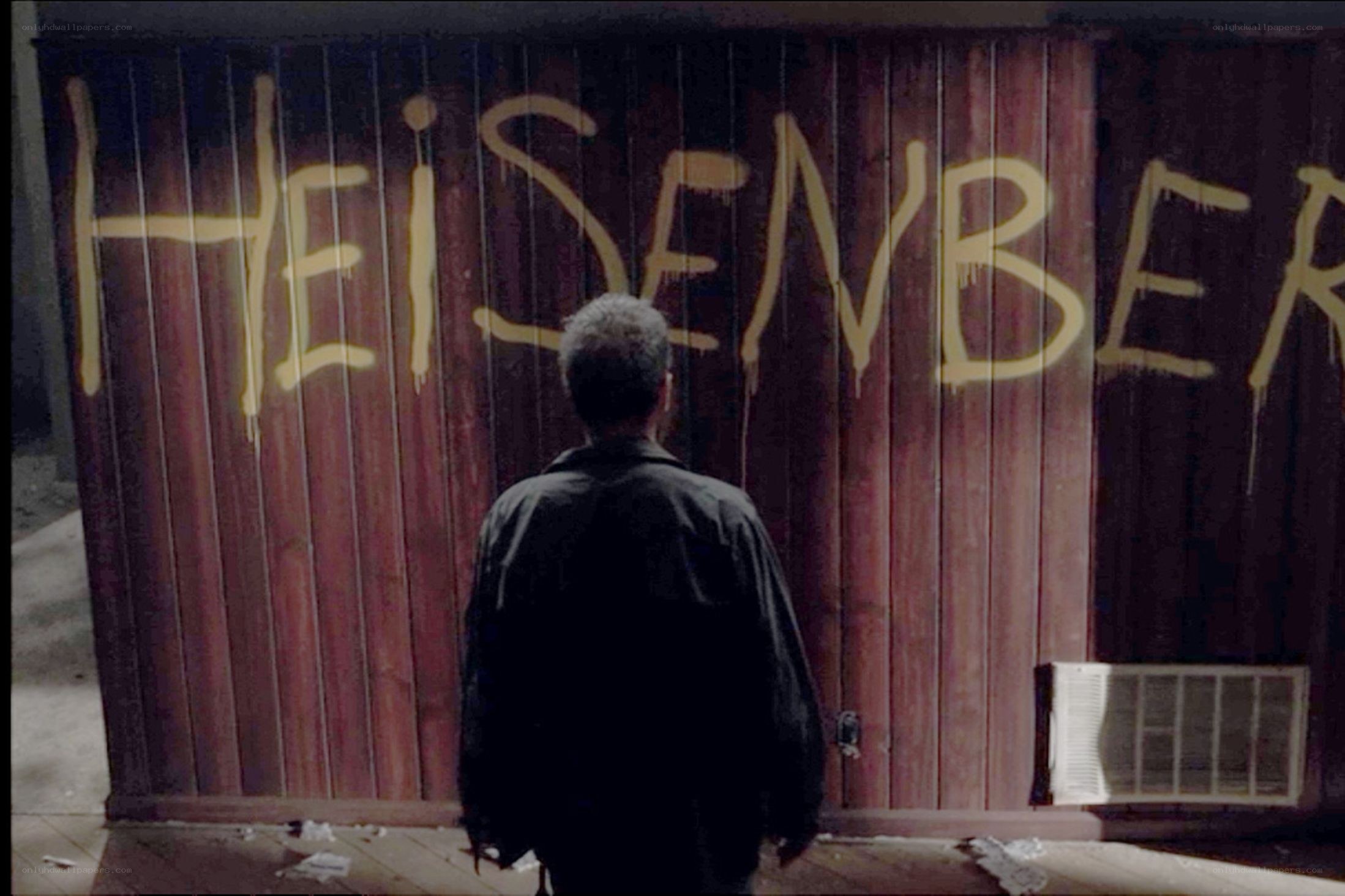 Man viewing graffiti on a wall