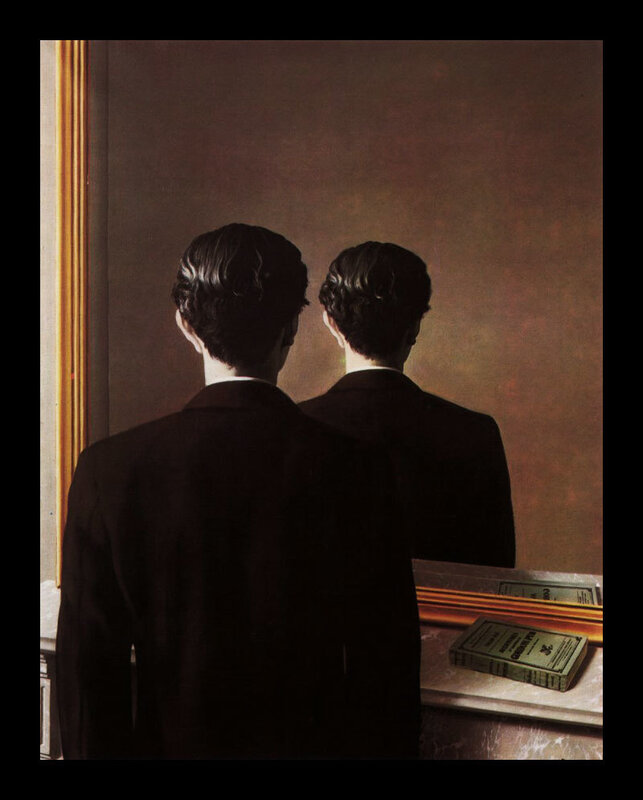 Man viewing his reflection
