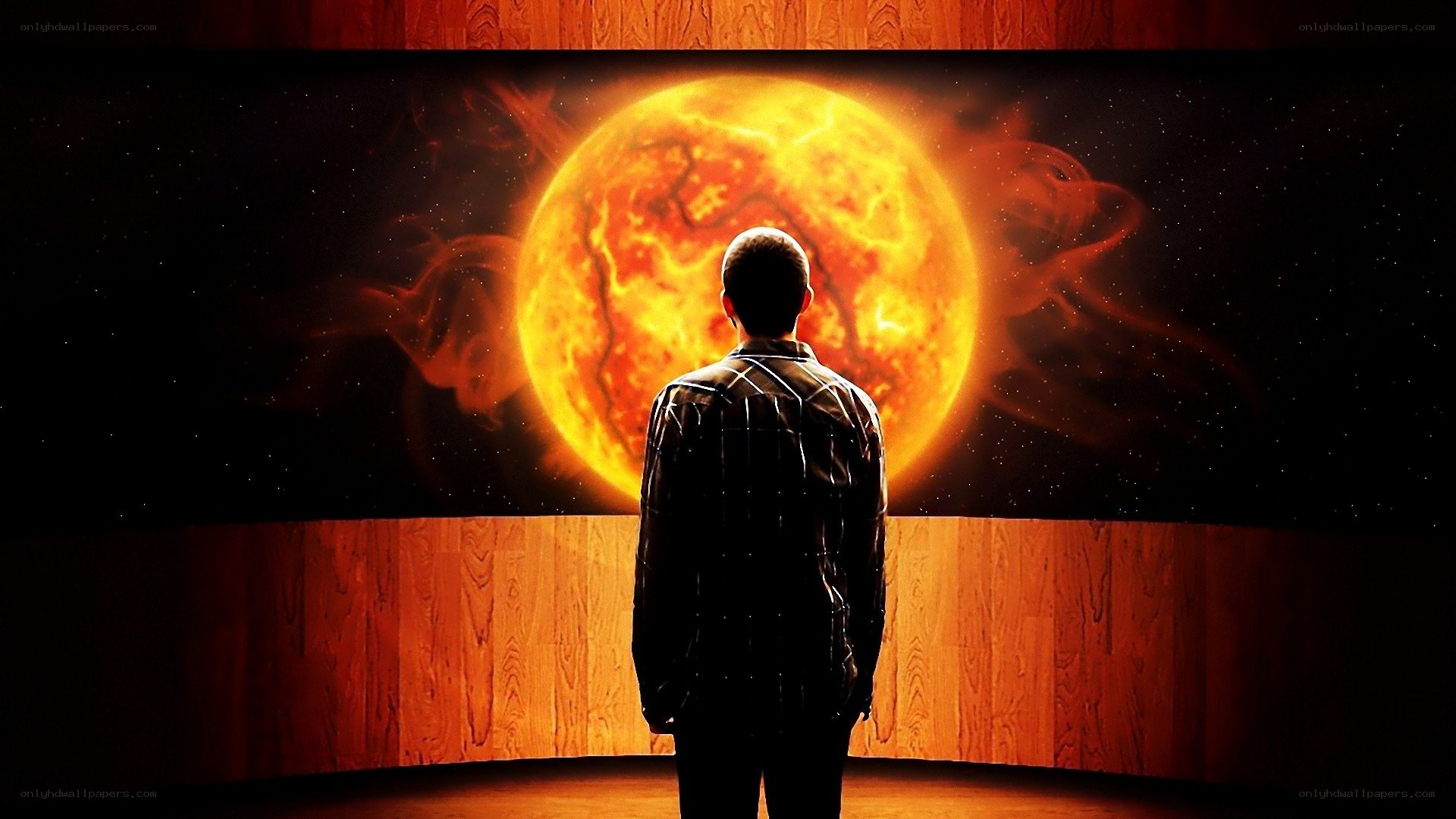 Man viewing solar display