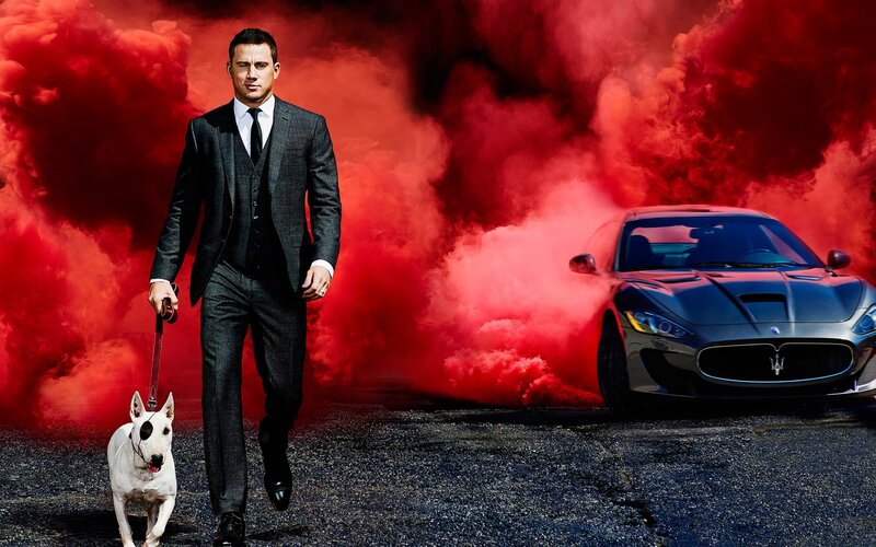 Man Walking Dog — Red