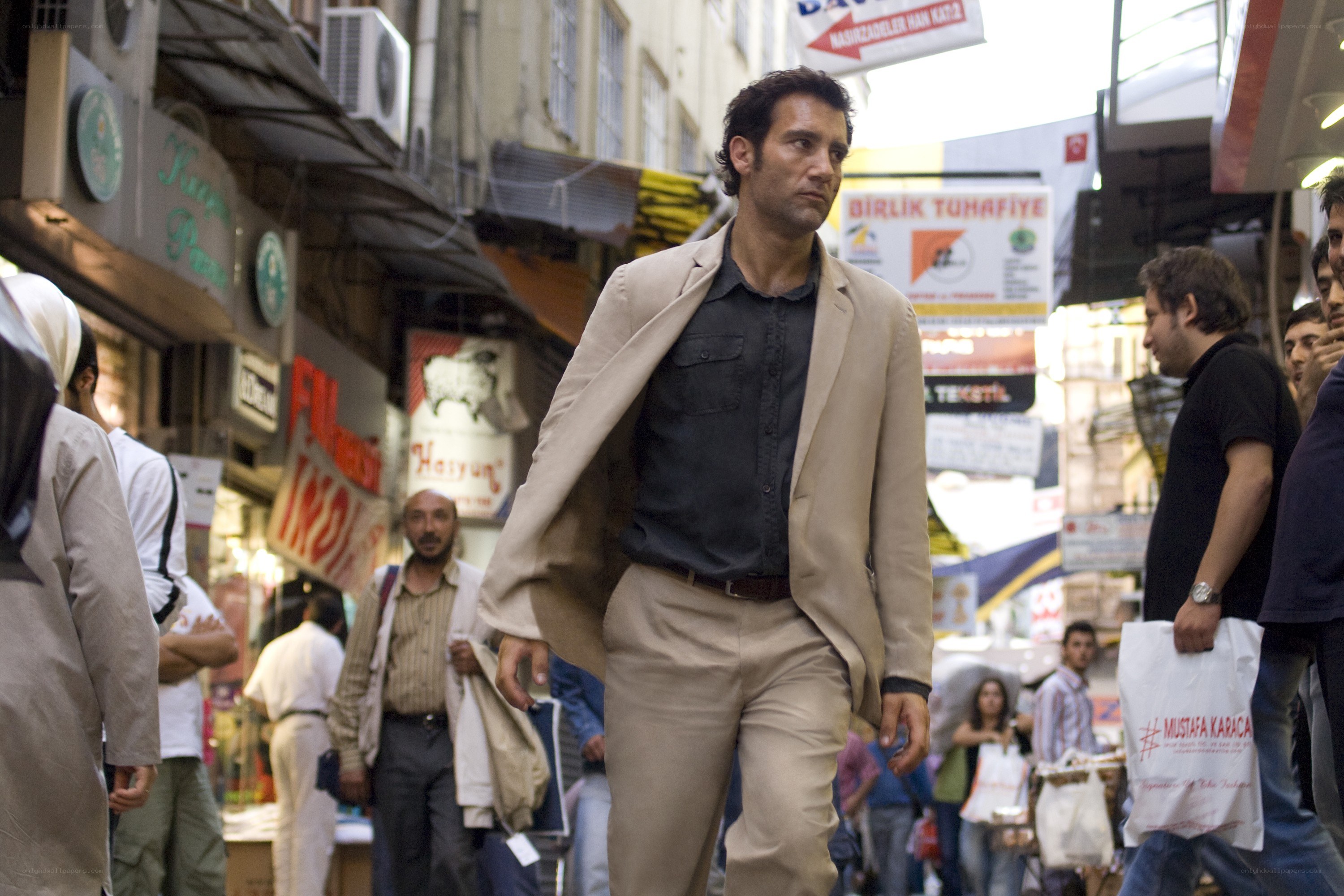 Man walking in a busy market