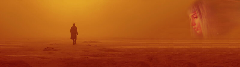 Man Walking in Desert — Orange