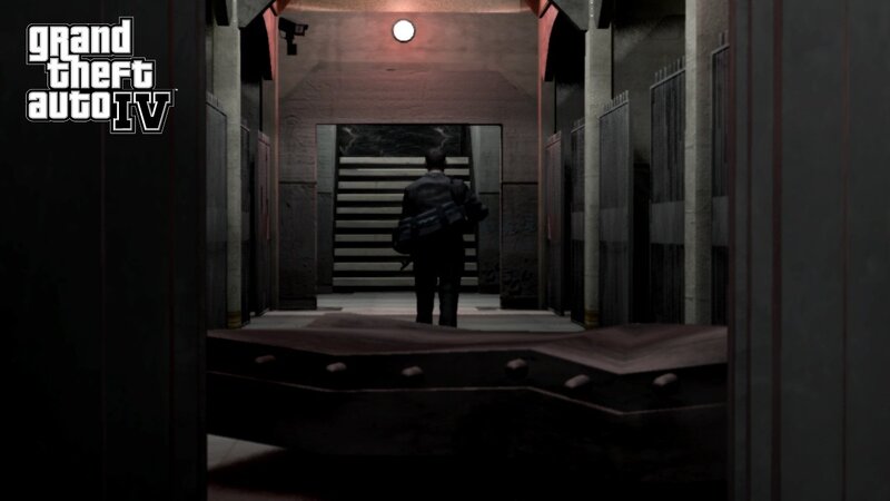Man Walking in Hallway