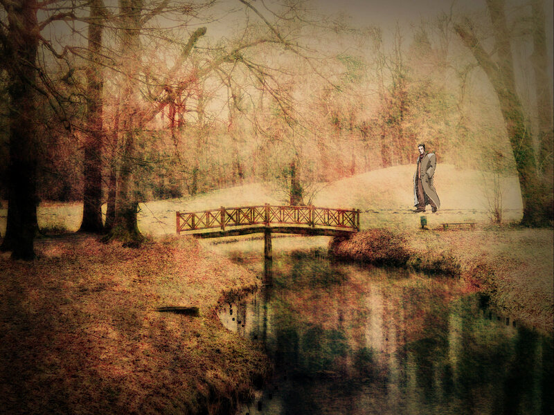 Man Walking in Park