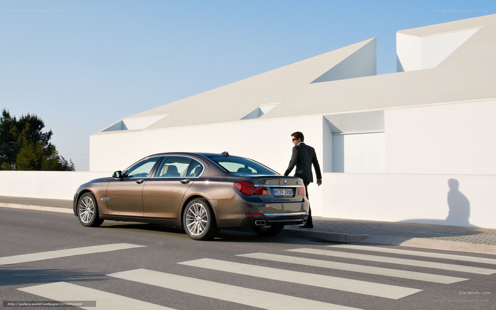 Man walking near luxury car