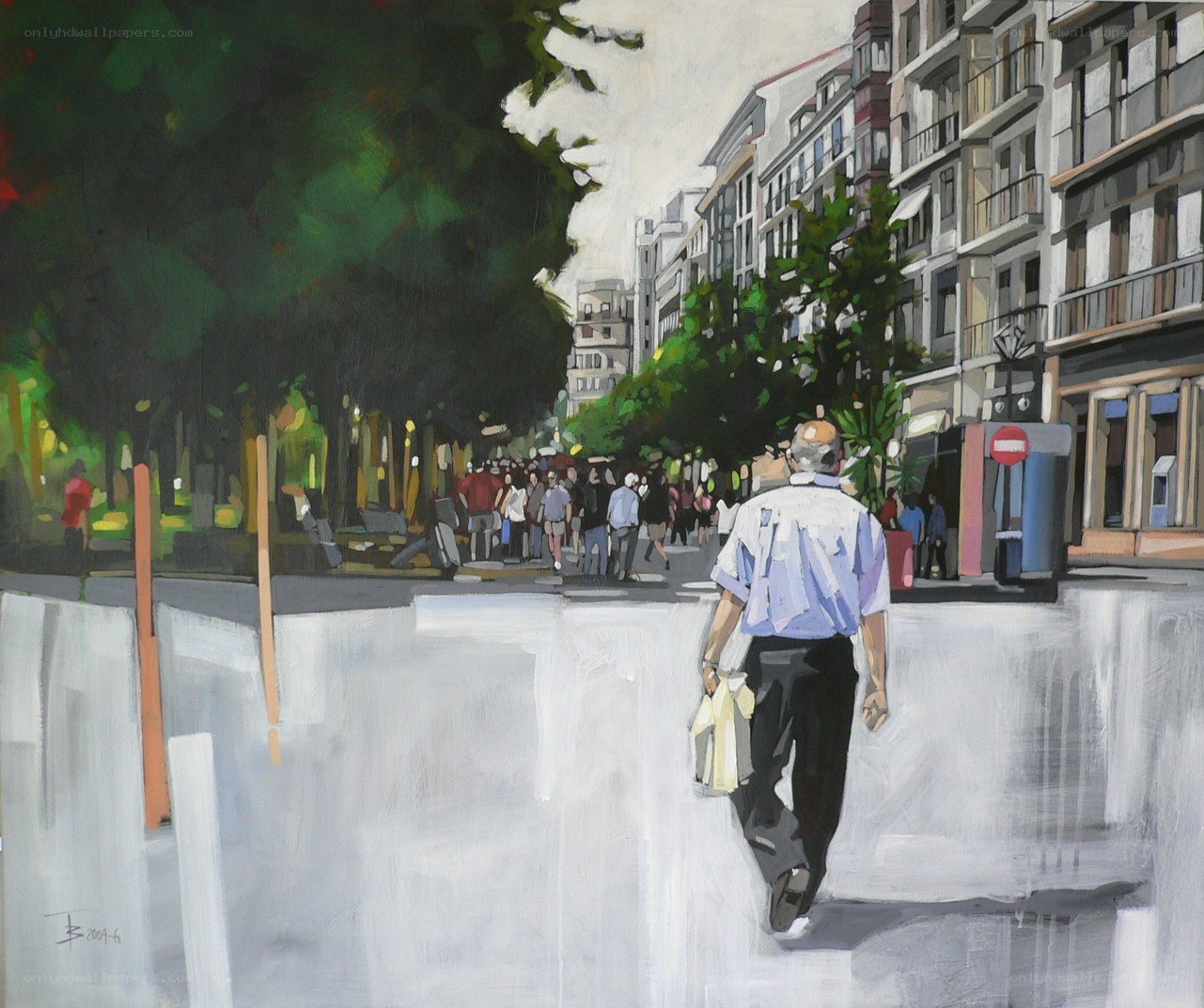 Man walking on a city street