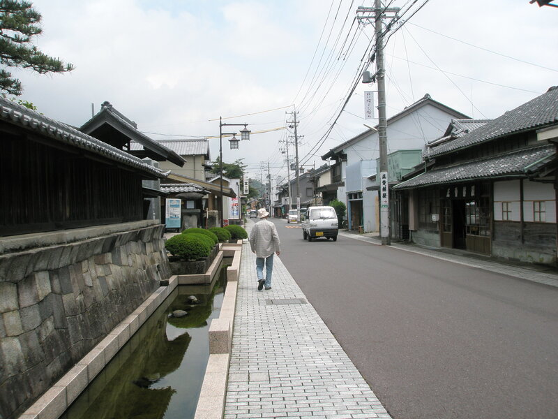 Man walking on a traditional street