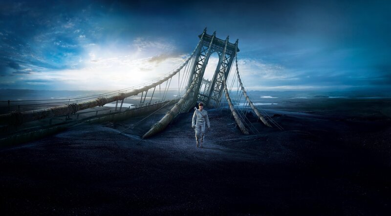 man walking on broken bridge