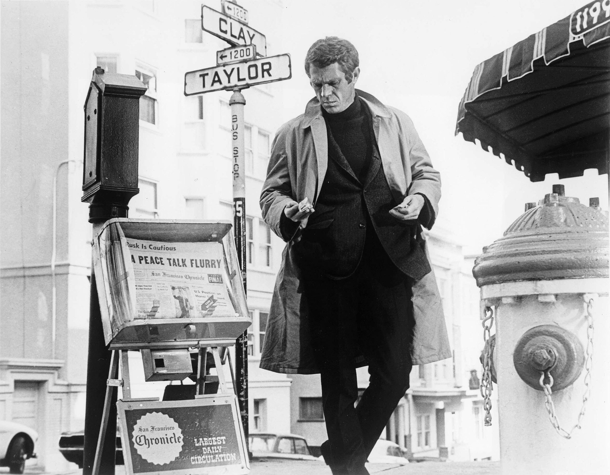 Man walking on city street