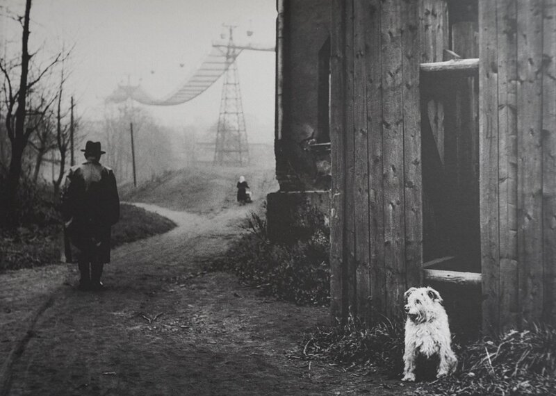 Man Walking on Dirt Path — Black