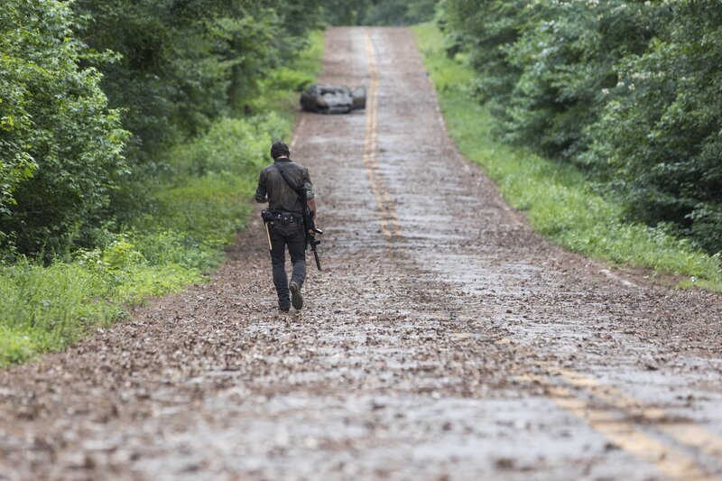 Man Walking on Road — Green