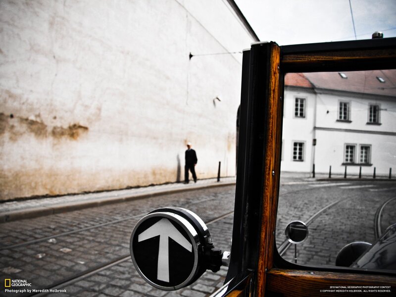 Man Walking on Street — Black, Dramatic