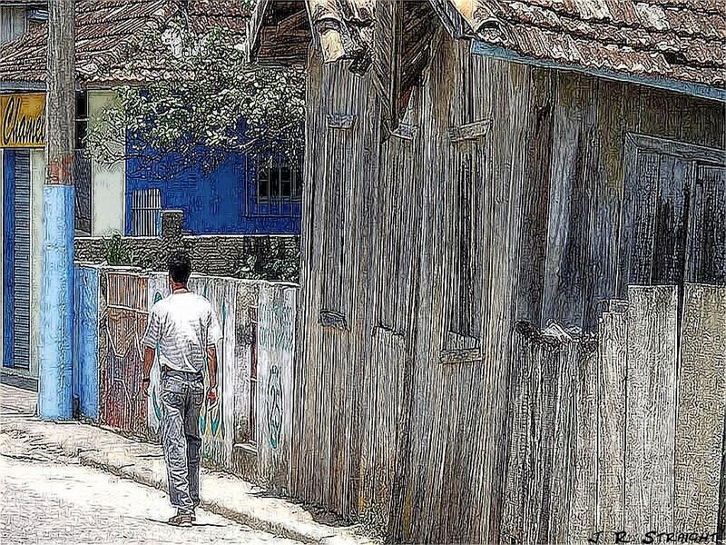 Man Walking on Street — Brown
