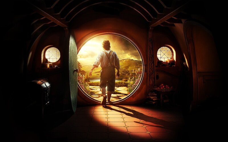 Man Walking Out Door — Brown, Dramatic, Sunset