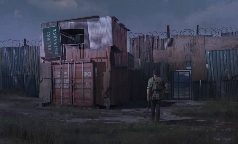 Man Walking to Checkpoint