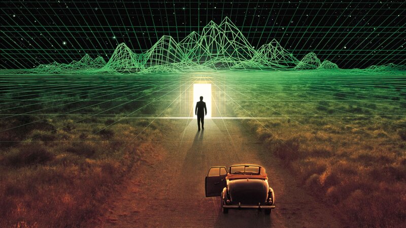 Man Walking Toward Light — Green