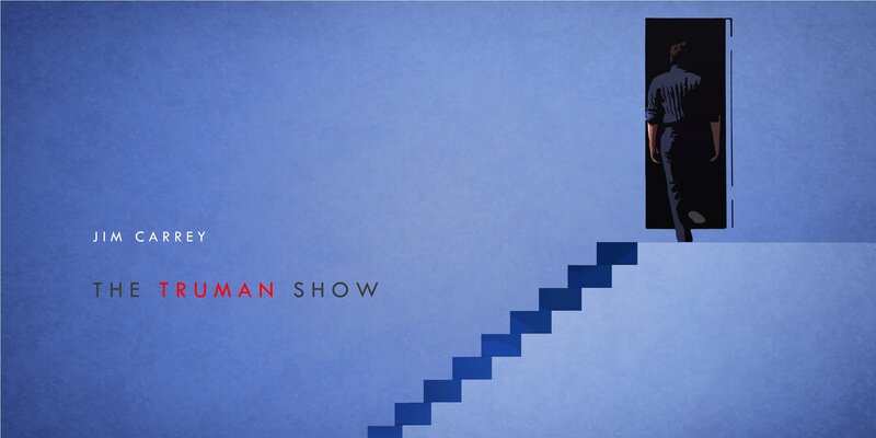 Man Walking Up Stairs — Blue