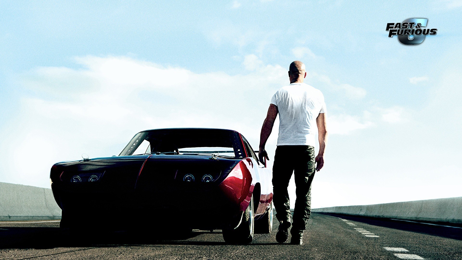 man walking with car on highway