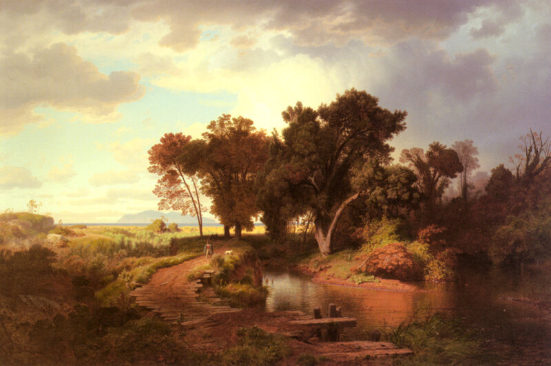 Man Walking with Dog — Brown