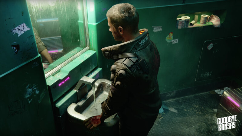 Man Washing Bloodied Hand