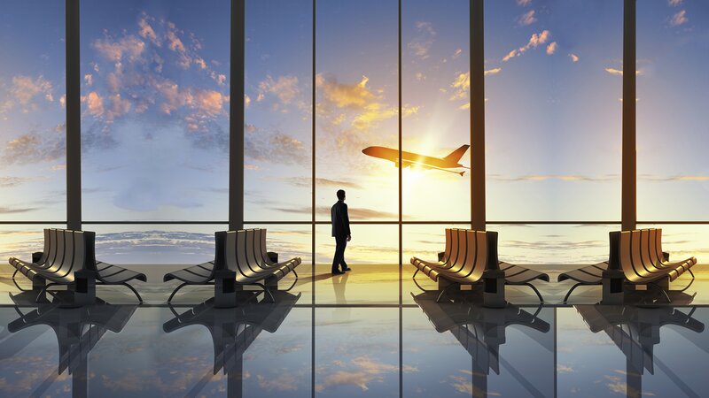 Man Watching Airplane