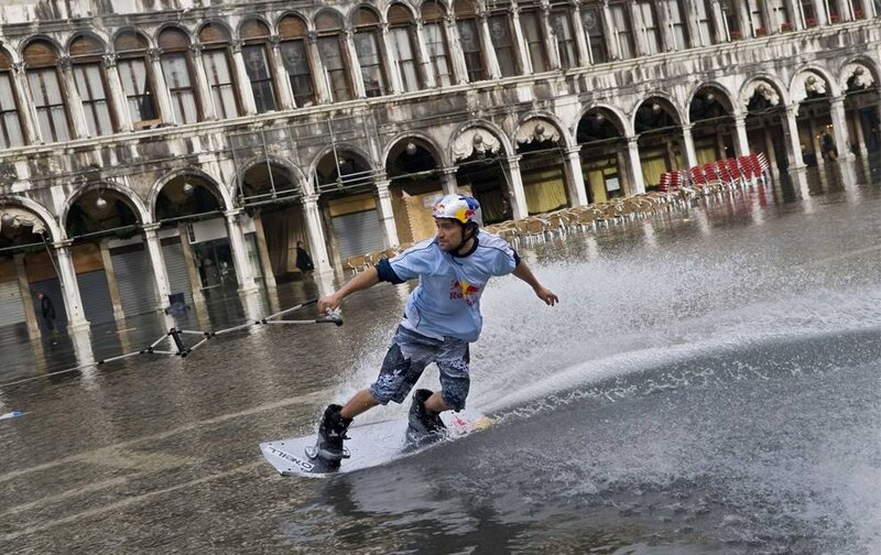 Man Water Skiing — Gray