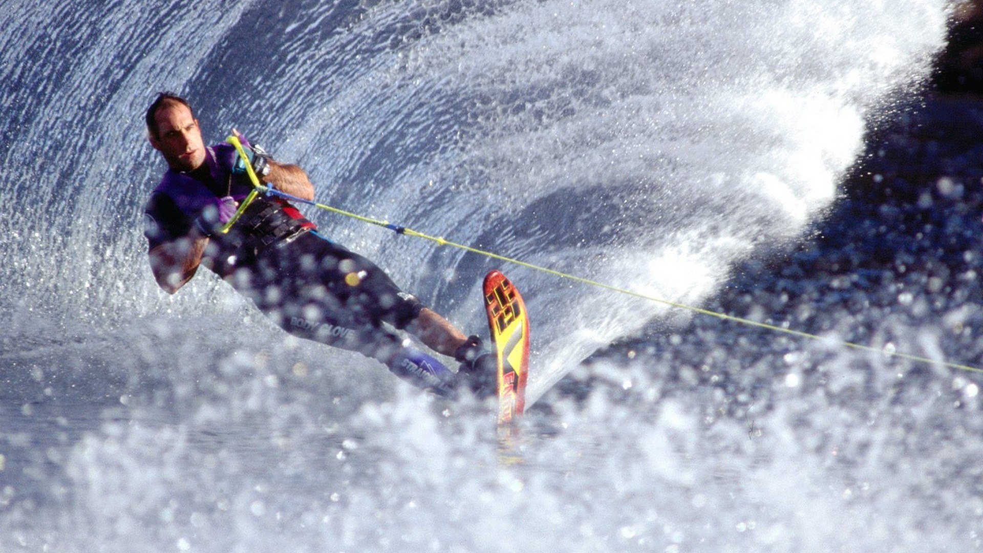 Man water skiing on a lake