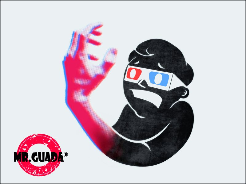 Man Wearing 3d Glasses — Black